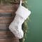 Glitzhome; Glitzhome® 21" White Plush with Snowflake Christmas Stocking; Category:Christmas Stockings; Image:3